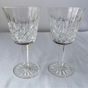 Waterford Crystal Lismore Claret White Wine Glasses 5 5/8”  Set of Two